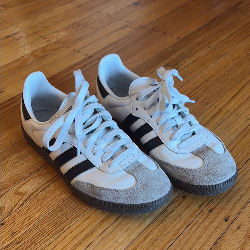 Adidas White and Black Samba Sneakers